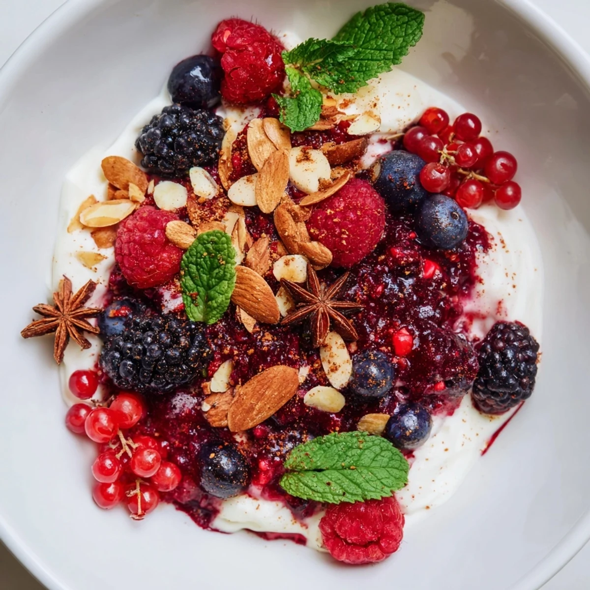 Gewürzte Beeren mit Vanillejoghurt