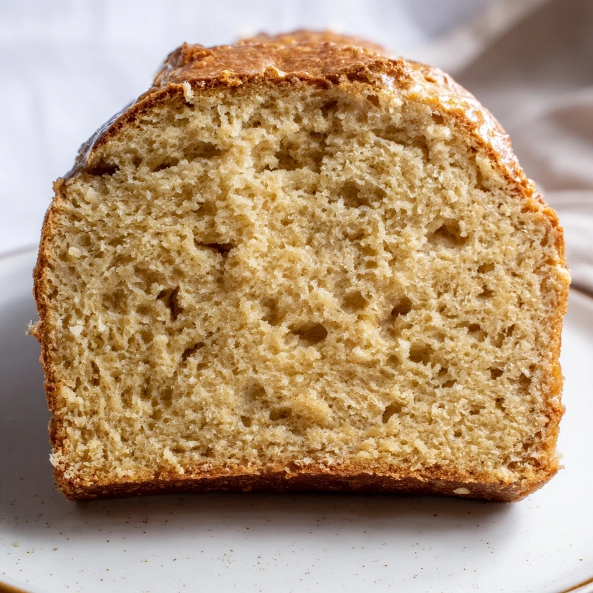 Golden-brown Beer Bread Family Loaf, perfect with melting butter, fresh from the oven, ready to enjoy.