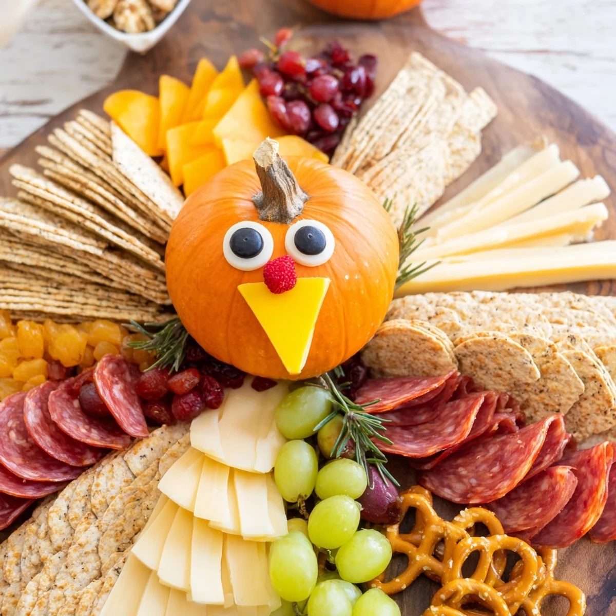 Enjoy the visually stunning Thanksgiving Wheat Field Turkey Board, a perfect appetizer for sharing at gatherings.