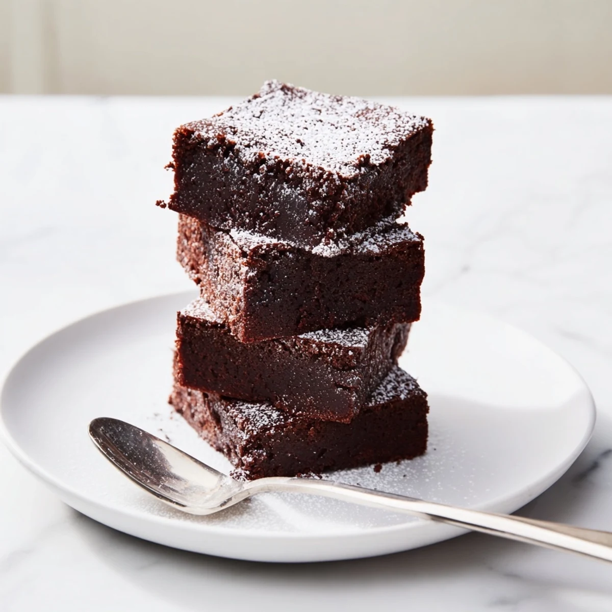Fudgy Brownie Squares Puderzucker