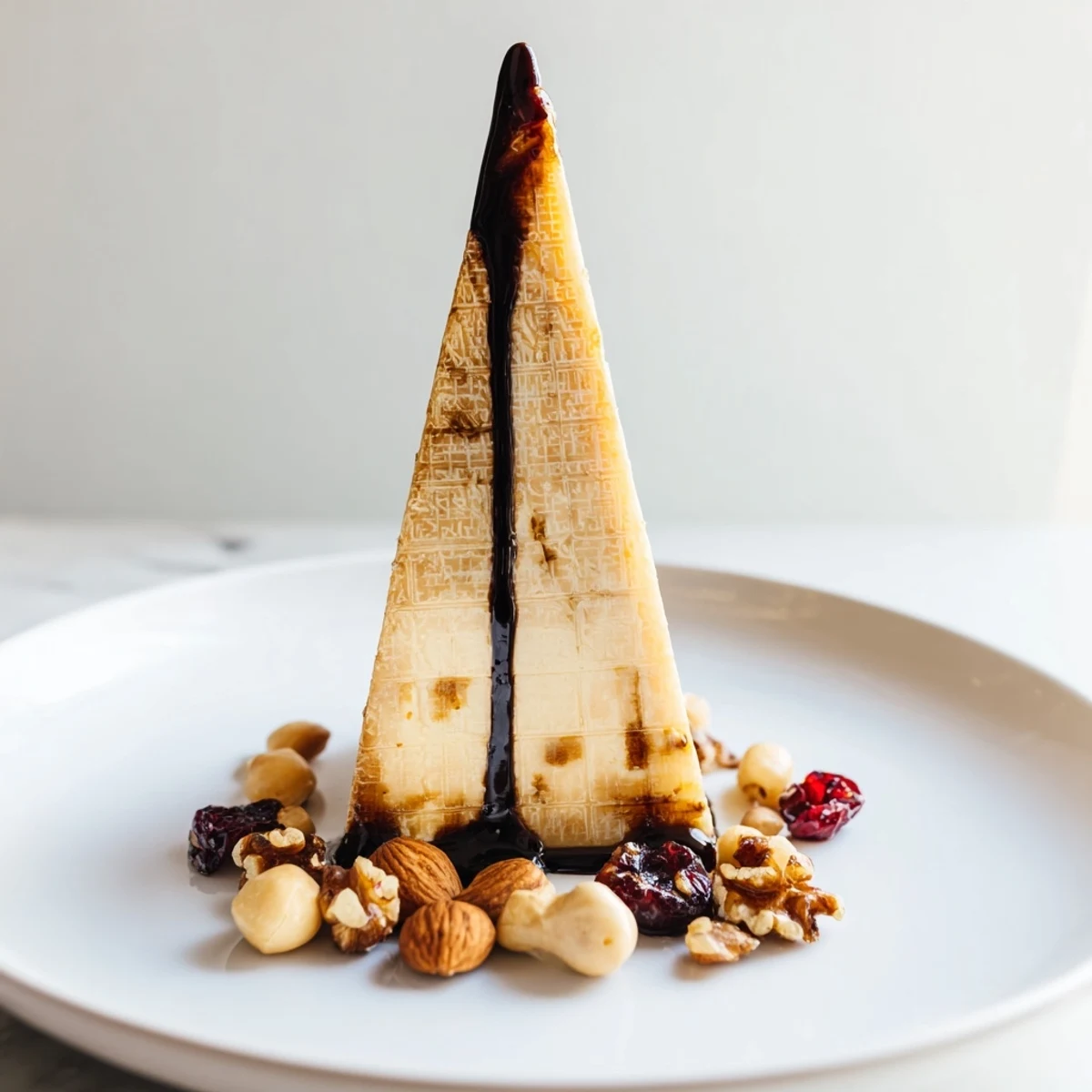 Artistic "Sundial" cheese platter with balsamic glaze "shadow" and nut "hours" for elegant snacking.