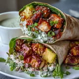 Ananas Hähnchen Reis Wraps