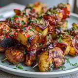 Gegrillte Ananas Huhn Spieße