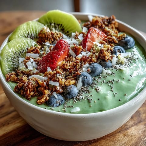 Grüner Smoothie Bowl mit Spinat