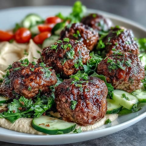 Wildfleischschnitzel mit Gewürzsalat und Hummus