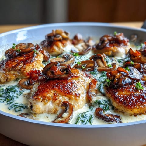 Keto cremiger Spinat Hühnchen