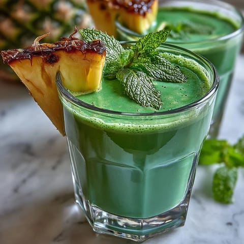 Grüner Shamrock Smoothie Ananas
