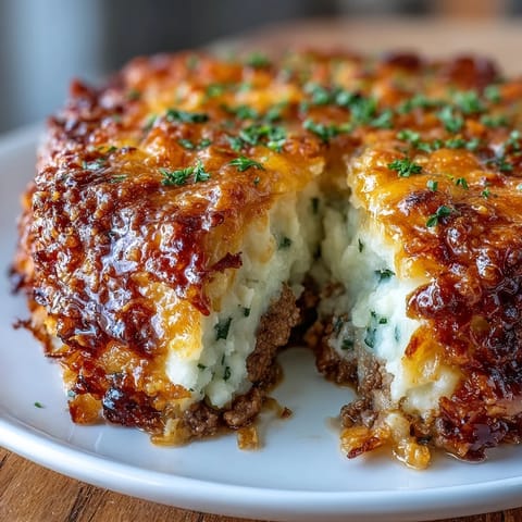 1. Ein herzhafter Auflauf aus cremigen Kartoffelpüree, würzigem Hackfleisch und knusprigem Cornflakes-Topping – Funeral Potatoes Shepherds Pie Mash-Up.  