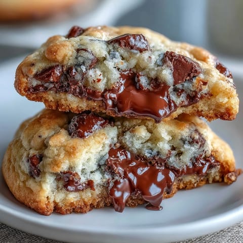 Hier sind drei eindeutige, SEO-optimierte ALT-Texte für das Rezeptfoto "Cottage Cheese Chocolate Chip Cookies":