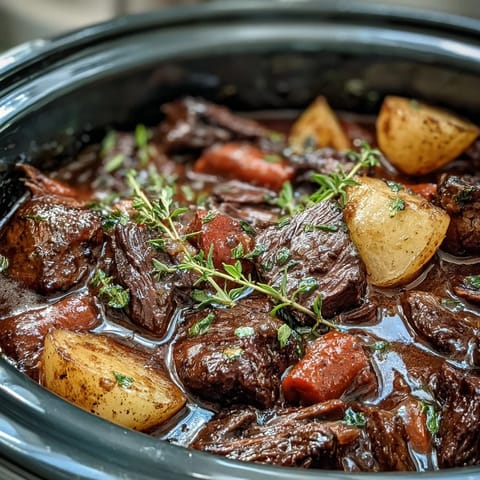 Köstlicher Rindereintopf mit Wurzelgemüse, zart geschmort mit Karotten, Pastinaken und Kartoffeln in aromatischer Brühe.