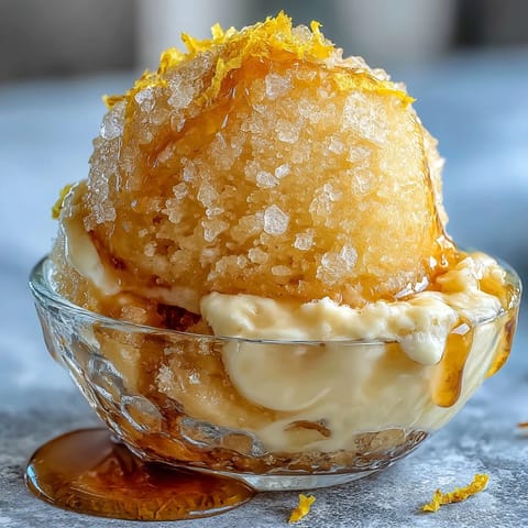 1. Eine leuchtend gelbe, erfrischende Zitronensorbet-Schale, perfekt für heiße Sommertage.