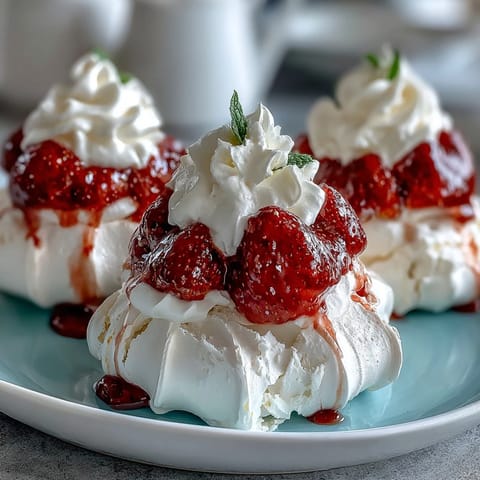 Erdbeer Pavlova mit Sahne #380