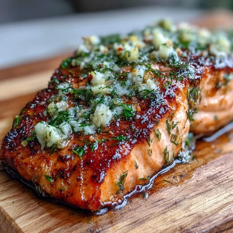 Cedar Plank Lachs Knoblauch Dill