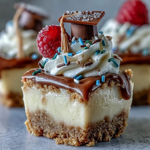 2. Zarte, gebackene Käsekuchen-Bissen in Muffinförmchen, gekrönt mit Schlagsahne und bunten Streuseln für festliche Stimmung.