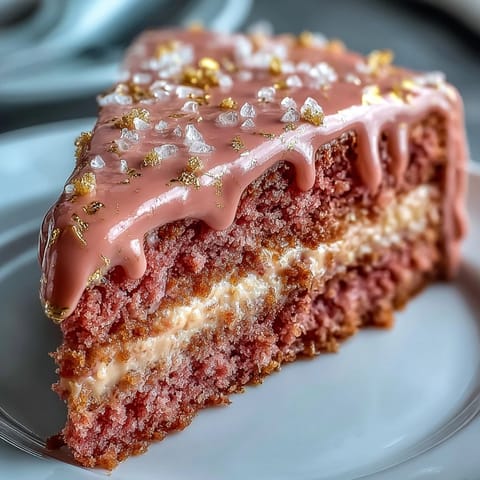 Rosé Samtkuchen mit Gold