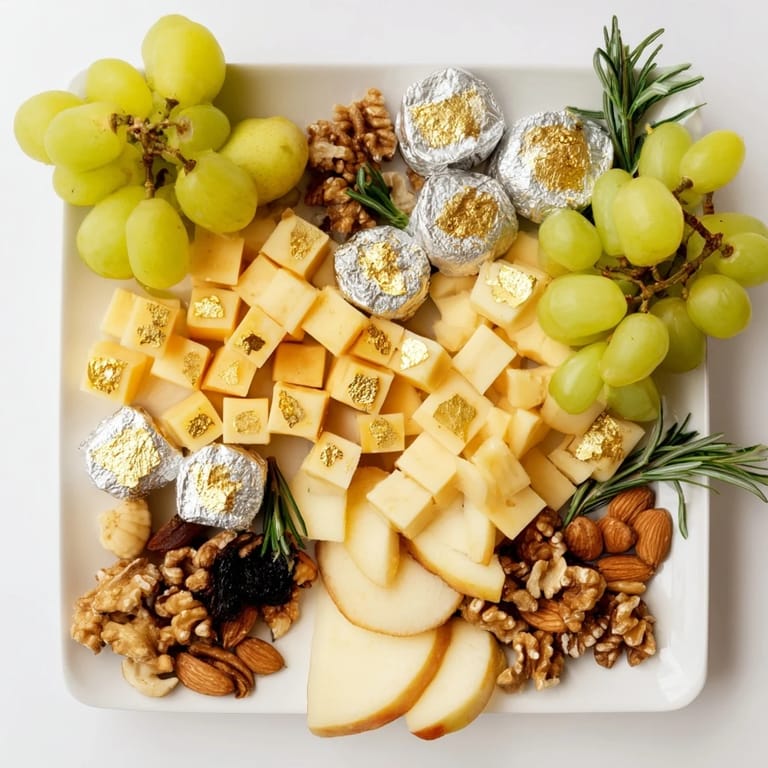 New Year's Eve calls for this gorgeous Gold and Silver Cheese Cube Board, complete with crackers.