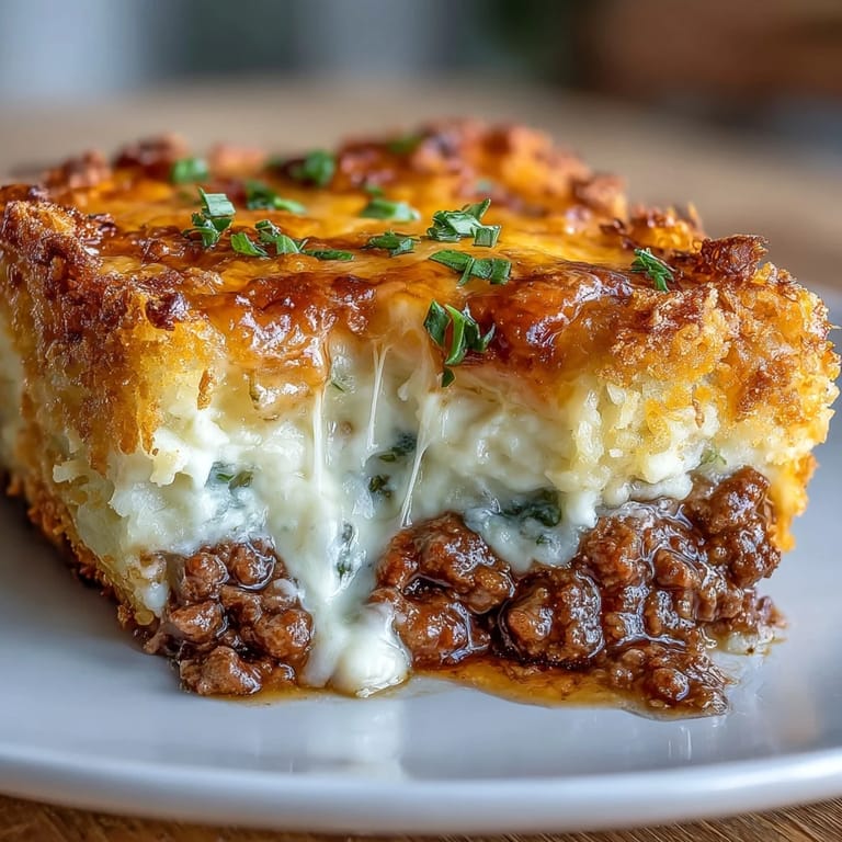 2. Schicht um Schicht Genuss: Hackfleisch-Gemüse-Mischung unter goldgelbem Kartoffelpüree mit Cheddar und Cornflakes-Crunch.  