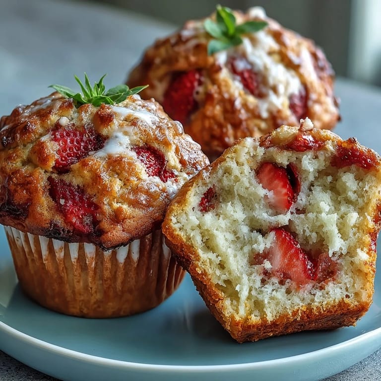 3. Bakery-Style Muffins mit saftigen Erdbeeren und aromatischem Joghurt, ideal für Snacks zwischendurch.