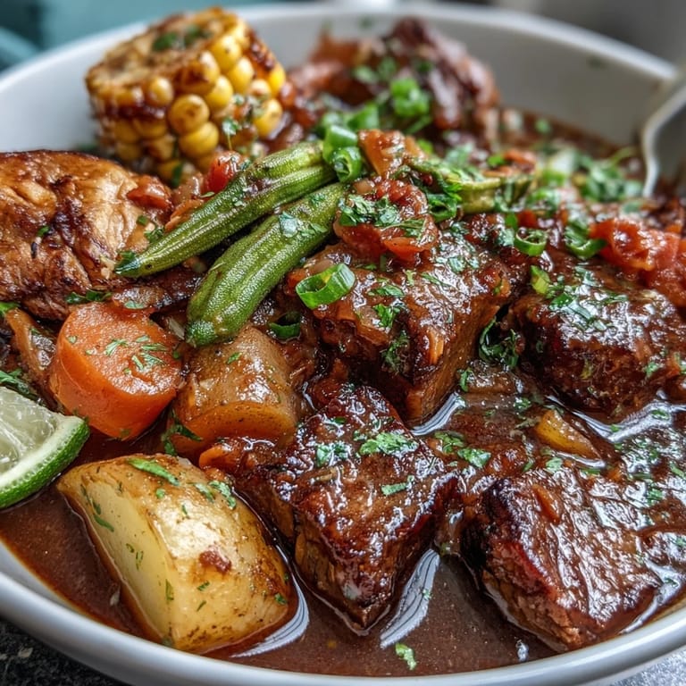 3. Klassisches Kentucky Derby Burgoo Stew mit langsam gegartem Fleisch und frischem Gemüse, ideal für gemütliche Zusammenkünfte.