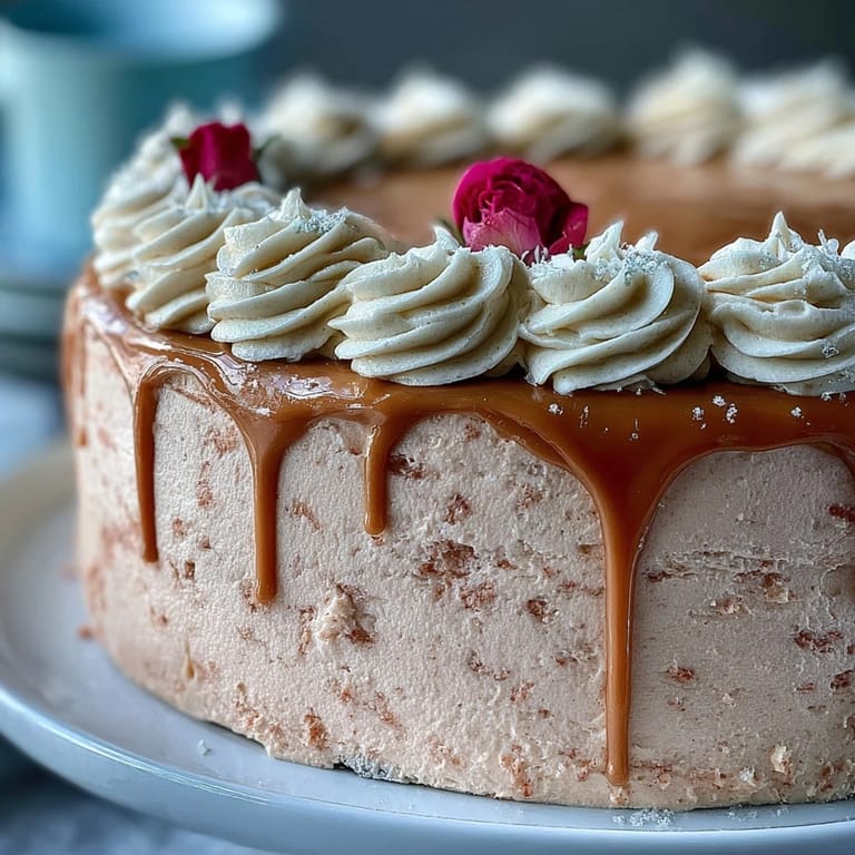 3. Feuchter Rosé-Samtkuchen mit glatter Frischkäsecreme und handbemalten goldenen Schokoladentropfen für eine glamouröse Präsentation.