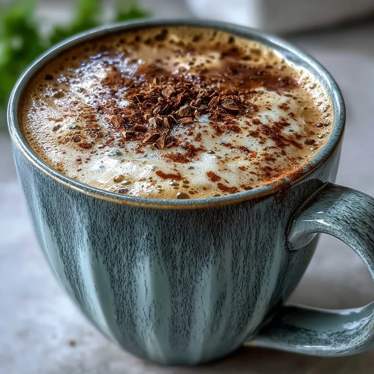 Cremiger Adaptogen-Latte mit Ashwagandha und Reishi für ruhige Morgen.