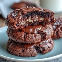 Schokoladige Brownie-Mix-Kekse mit knusprigen Rändern und zähem Kern, perfekt für Schokoladenliebhaber.