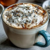 Ein cremiger Lavendel-Haferdrink-Latte mit floralem Aroma und reichhaltigem Espresso.