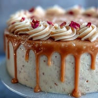 Elegante Rosé samtige Hochzeitstorte mit goldenem Tropfen, perfekt für jede Feier.